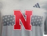 Adidas Nebraska Locker Pattern Fade Stripe Blend Tee